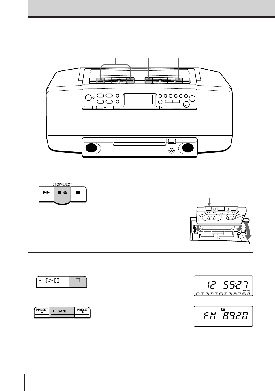 Recording on a tape | Sony CFD-W57L User Manual | Page 11 / 72