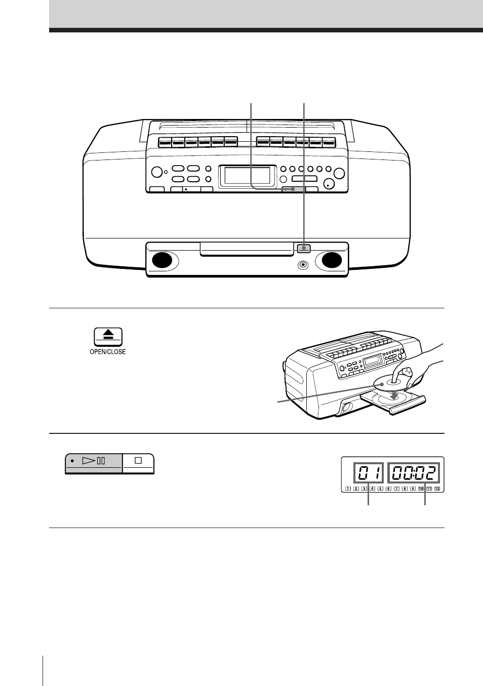 Playing a cd | Sony CFD-W57L User Manual | Page 5 / 72