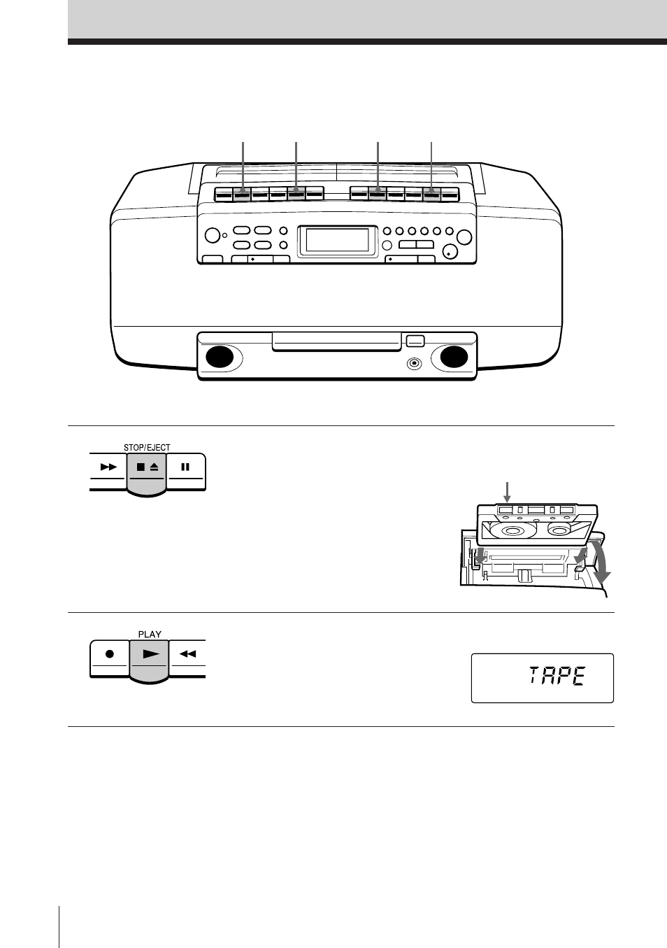 Playing a tape | Sony CFD-W57L User Manual | Page 9 / 72