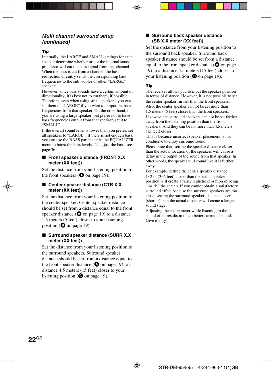 Sony STR-DE895 User Manual | Page 22 / 76