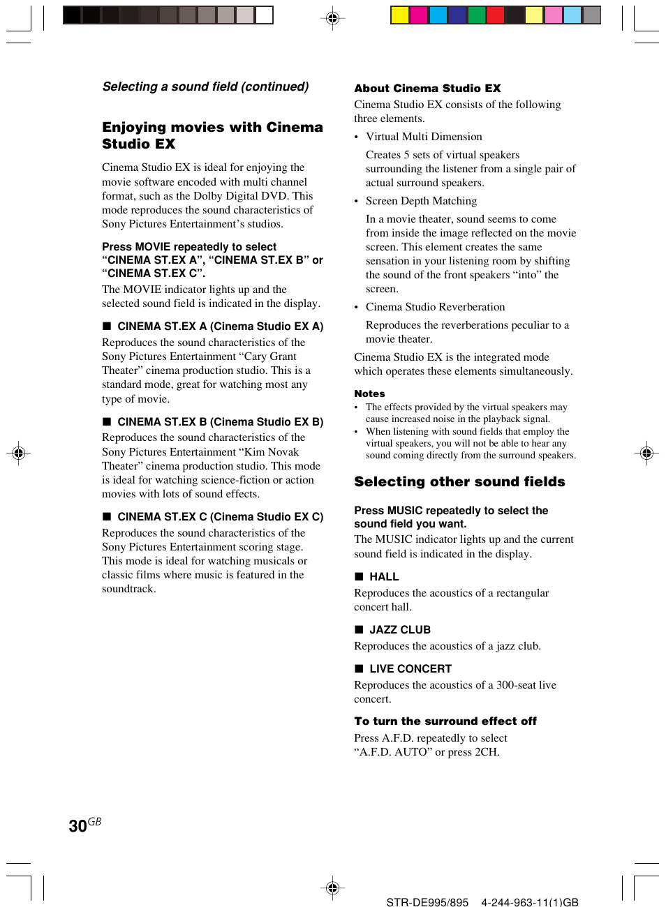 Sony STR-DE895 User Manual | Page 30 / 76