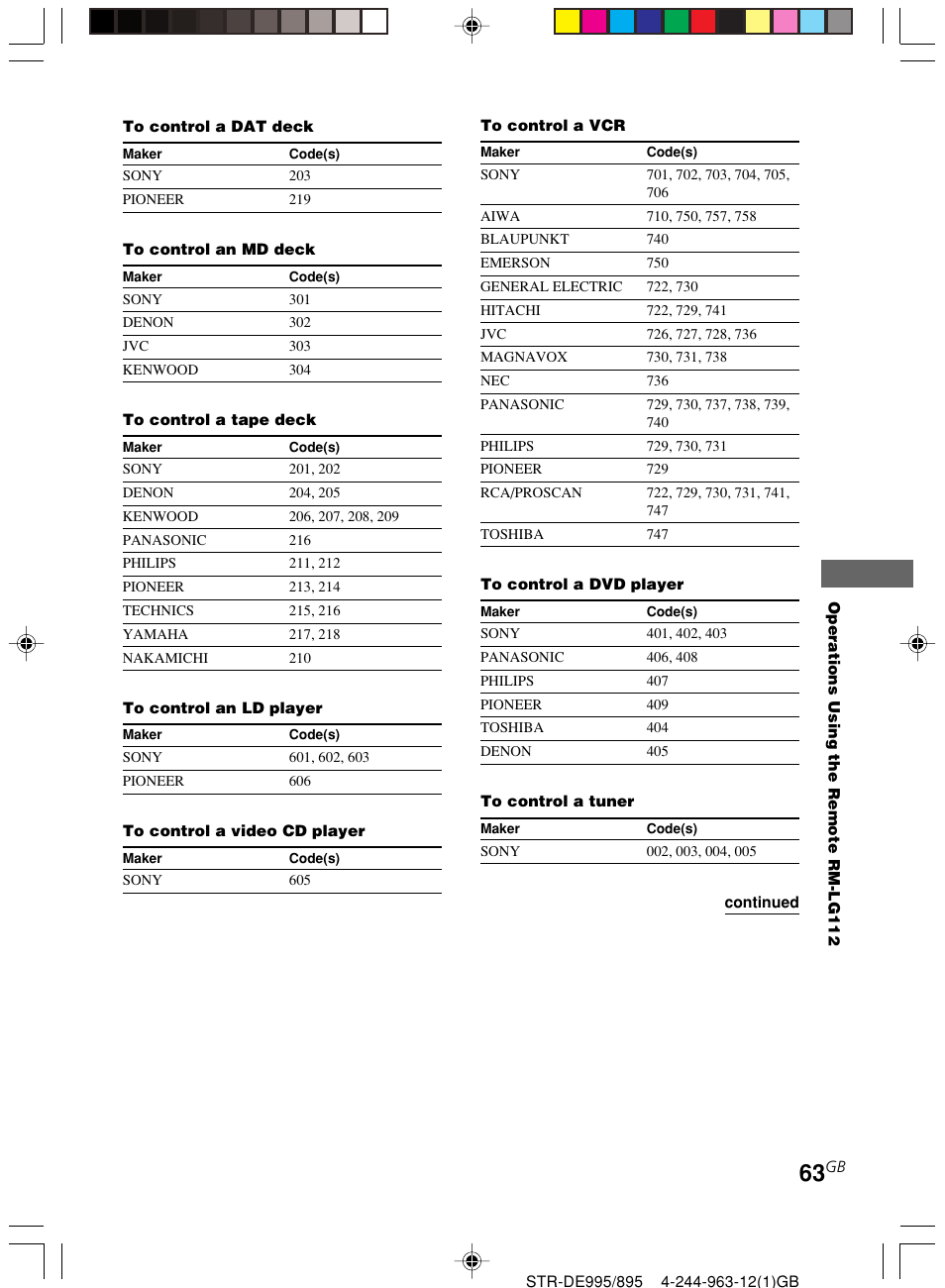 Sony STR-DE895 User Manual | Page 63 / 76