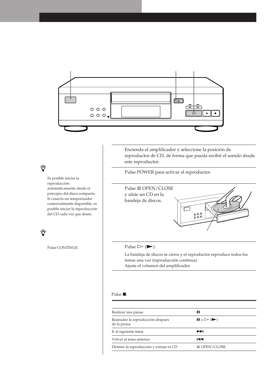 Reproducción de un cd 2 3 4 | Sony CDP-M305 User Manual | Page 30 / 38