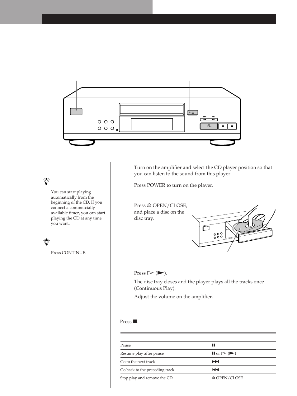 Playing a cd | Sony CDP-M305 User Manual | Page 6 / 38