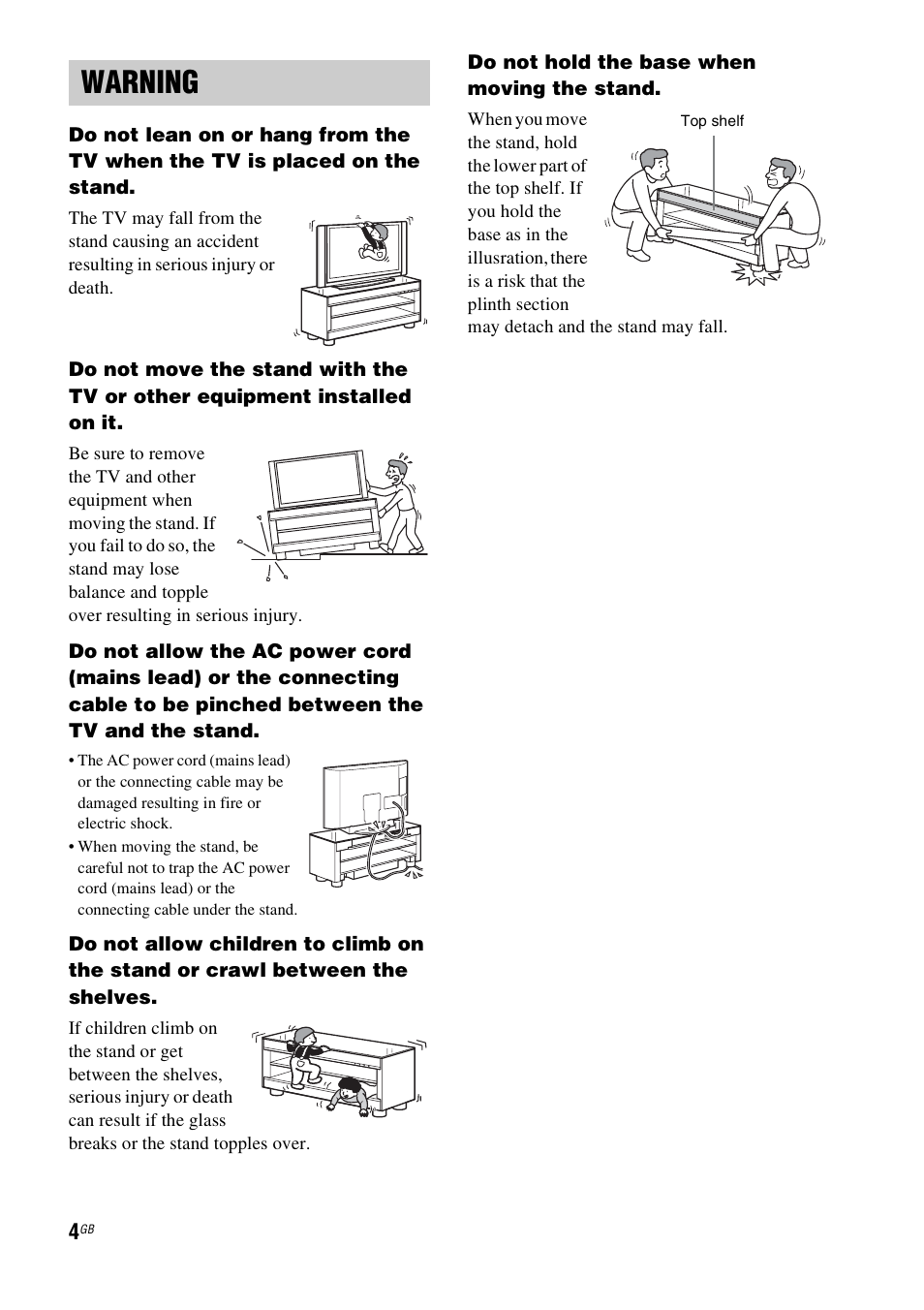 Warning | Sony RHT-G900 User Manual | Page 4 / 44