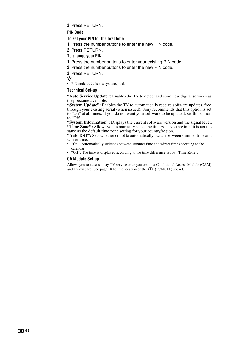 Sony BRAVIA 4-127-735-12(1) User Manual | Page 30 / 44