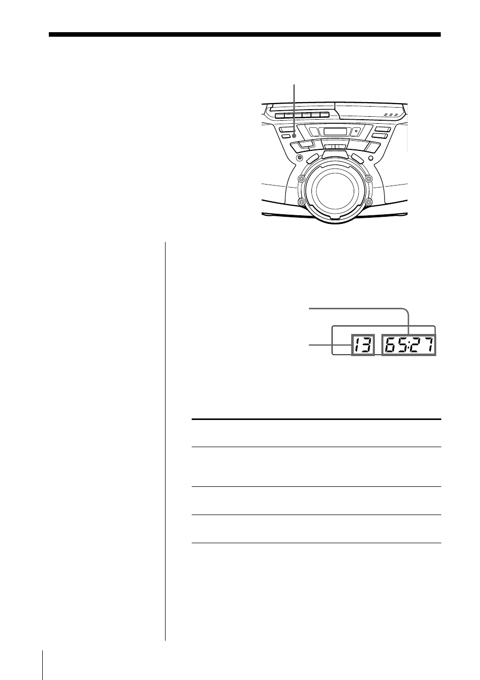 Using the display, Reproductor de discos compactos (cd), Utilización del visualizador | Sony CFD-G30L User Manual | Page 12 / 72