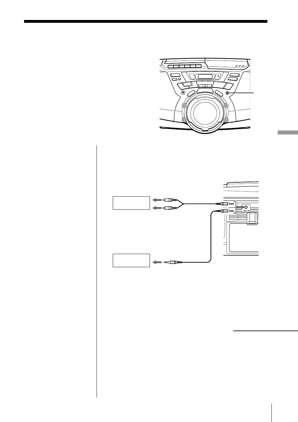 Connecting optional components, Conexión de componentes opcionales | Sony CFD-G30L User Manual | Page 25 / 72