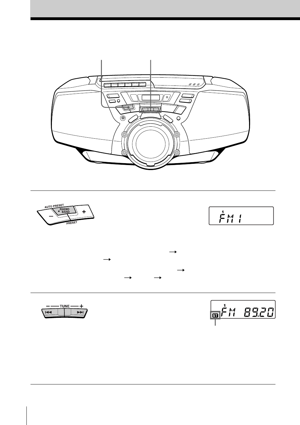 Listening to the radio, Radiorecepción | Sony CFD-G30L User Manual | Page 6 / 72