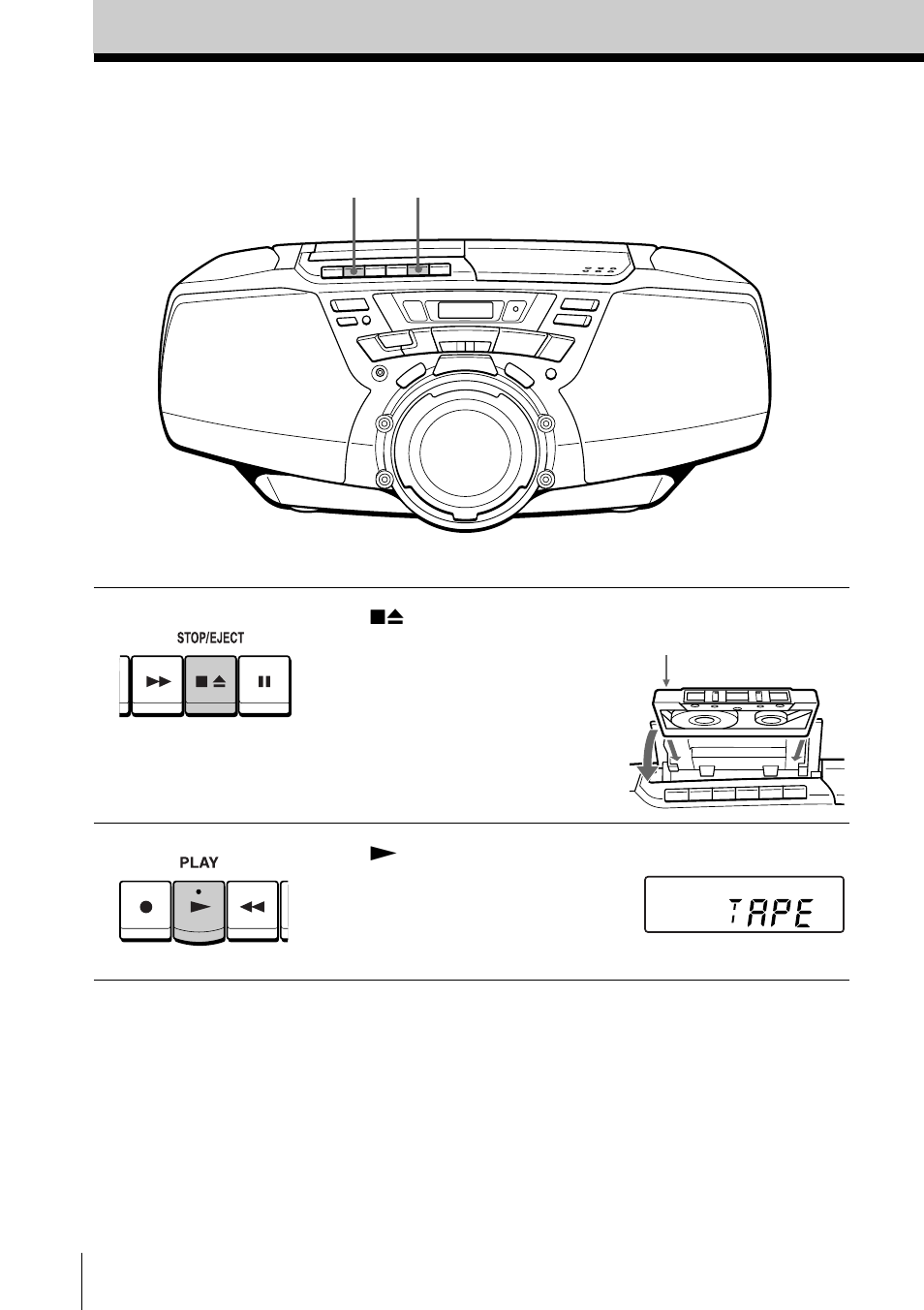 Playing a tape, Reproducción de cintas | Sony CFD-G30L User Manual | Page 8 / 72