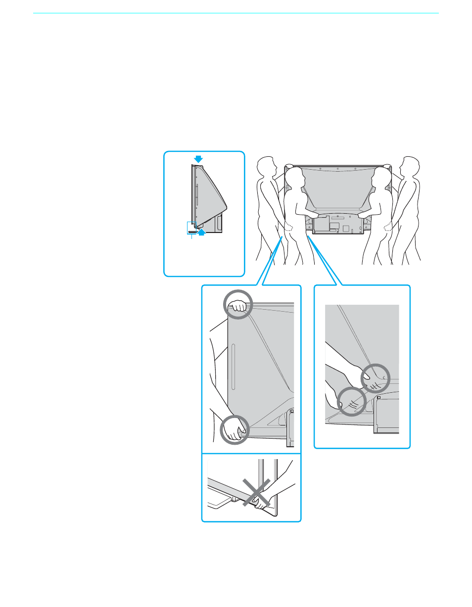 Carrying your lcd projection tv, 18 carrying your lcd projection tv | Sony GRAND WEGA KDF-60XBR950 User Manual | Page 18 / 120