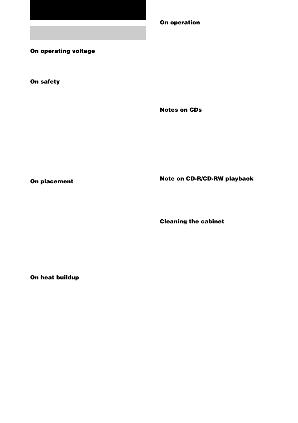 Additional information, Precautions | Sony CMT-EP305  EN User Manual | Page 18 / 20