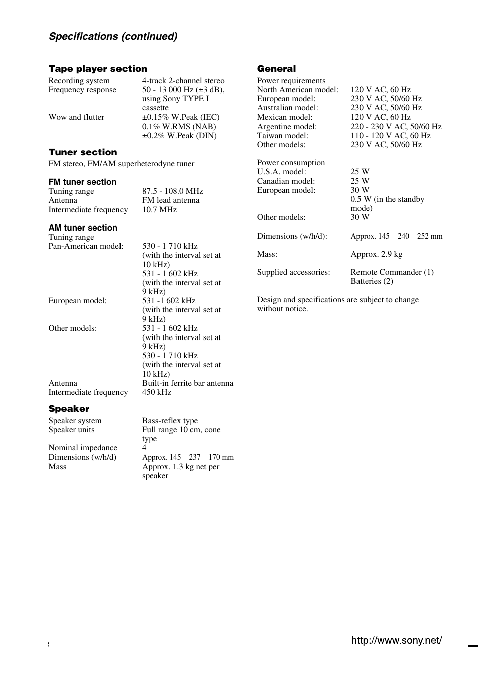 Sony CMT-EP305  EN User Manual | Page 20 / 20