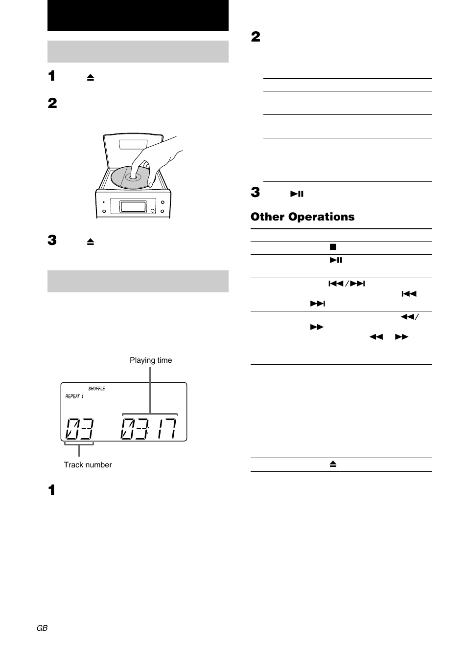 Loading the cd, Playing the cd | Sony CMT-EP305  EN User Manual | Page 8 / 20