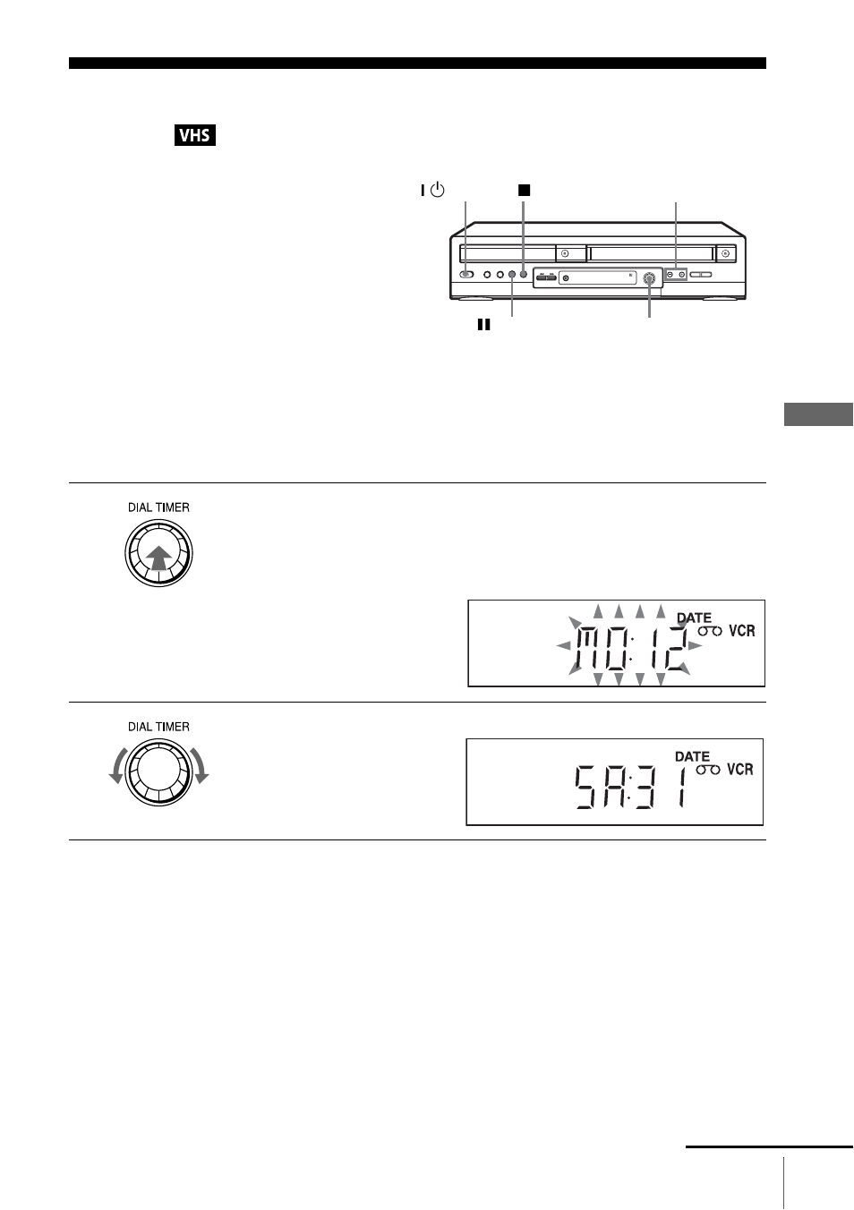 Recording tv programs using the dial timer | Sony SLV-D500P User Manual | Page 45 / 120