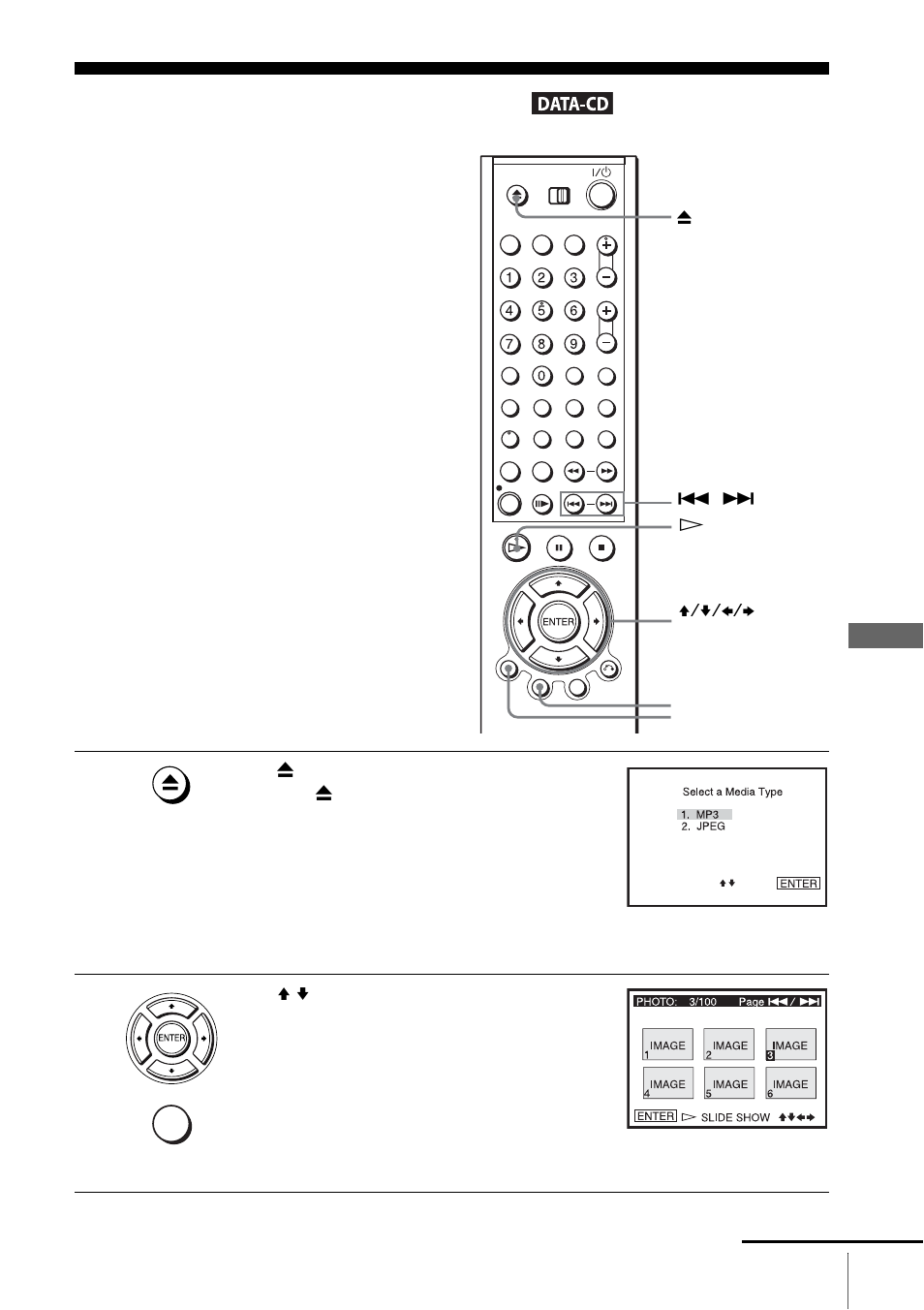 Playing jpeg image files, Play | Sony SLV-D500P User Manual | Page 87 / 120