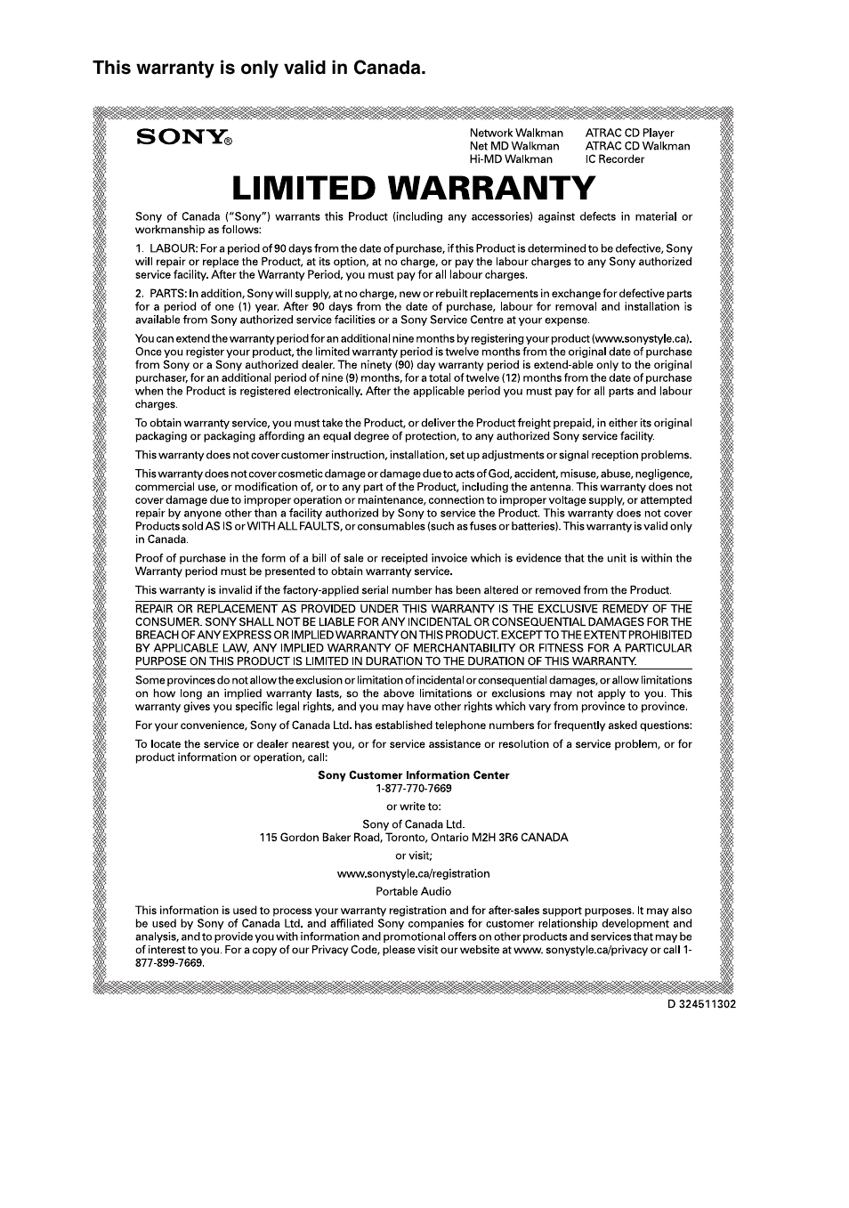 Sony D-NE329SP User Manual | Page 39 / 39