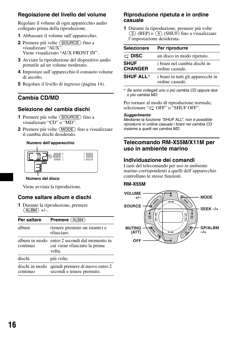 Cambia cd/md | Sony CDX-M50IP User Manual | Page 134 / 144