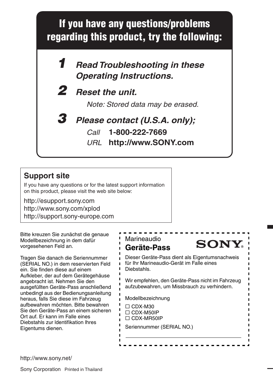Sony CDX-M50IP User Manual | Page 144 / 144