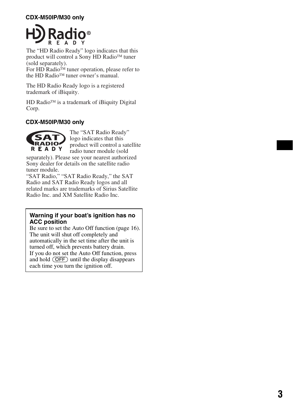 Sony CDX-M50IP User Manual | Page 3 / 144