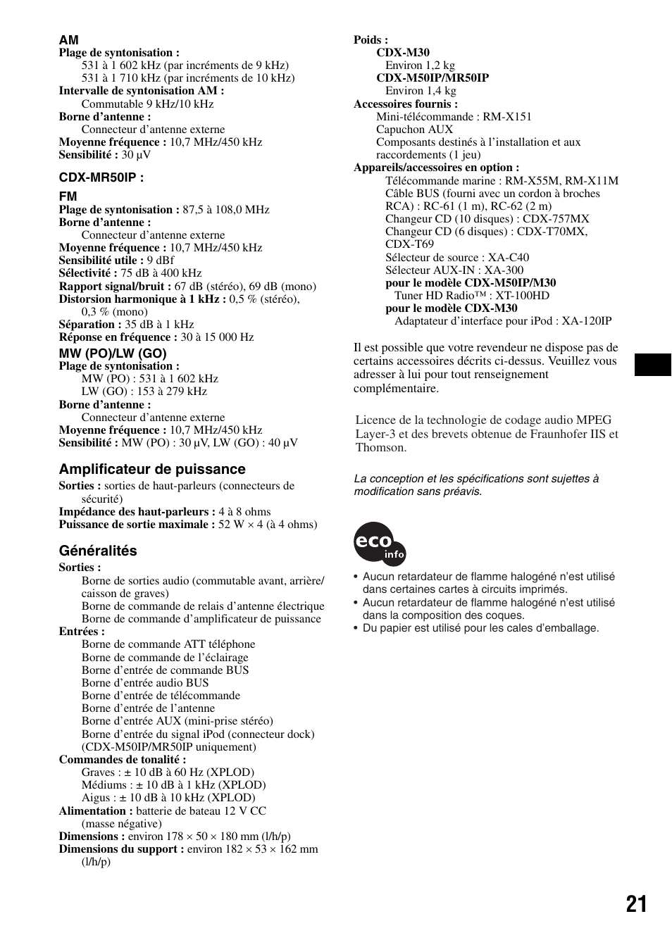 Sony CDX-M50IP User Manual | Page 45 / 144