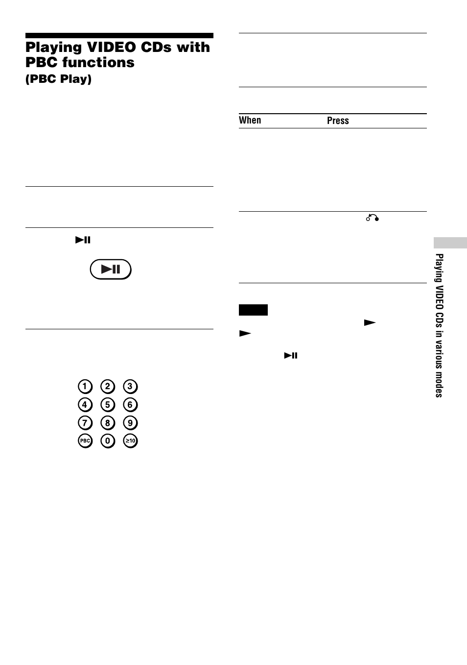 Playing video cds with pbc functions (pbc play), Playing video cds with pbc functions, Pbc play) | Sony D-VJ85 User Manual | Page 15 / 36