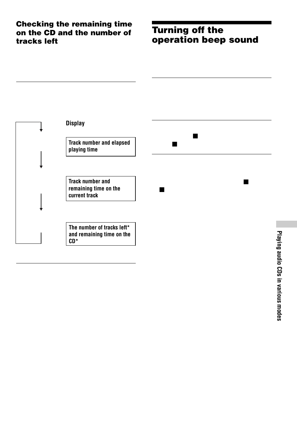 Turning off the operation beep sound | Sony D-VJ85 User Manual | Page 25 / 36