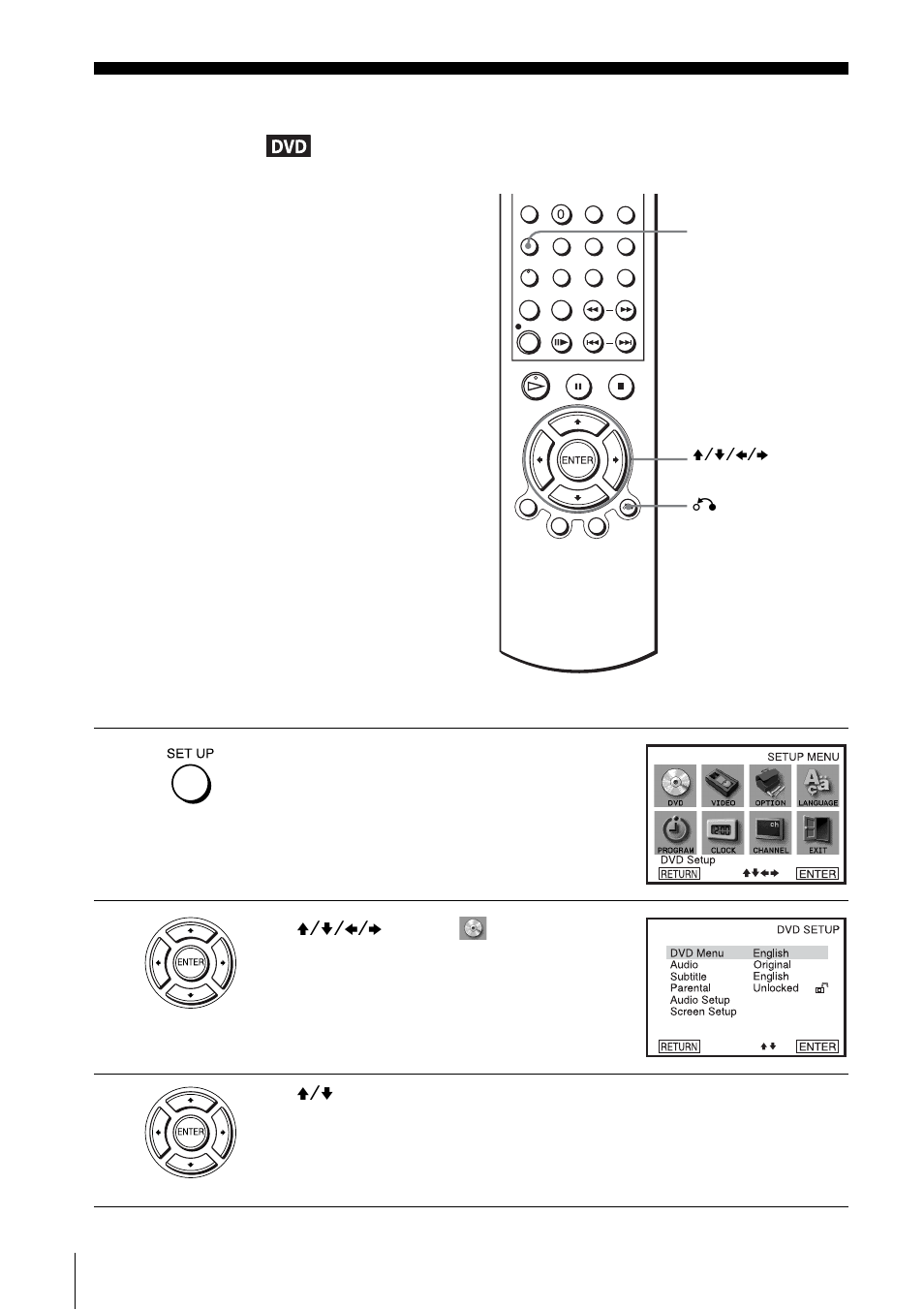 Setting the display or sound track language | Sony SLV-D201P User Manual | Page 52 / 108