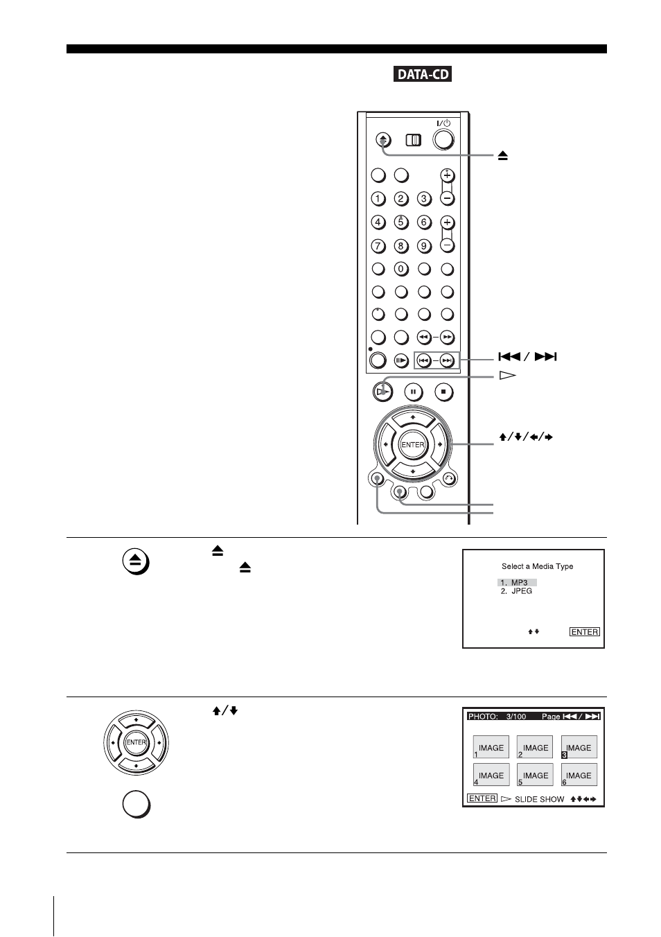 Playing jpeg image files, Play | Sony SLV-D201P User Manual | Page 74 / 108