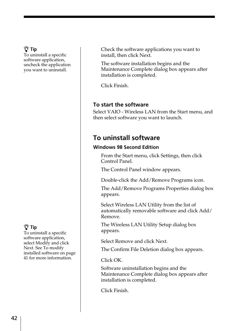 Sony PCWA-C100 User Manual | Page 42 / 68