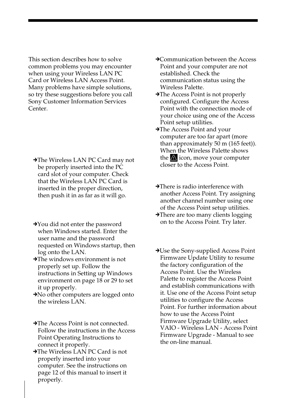 Troubleshooting | Sony PCWA-C100 User Manual | Page 60 / 68