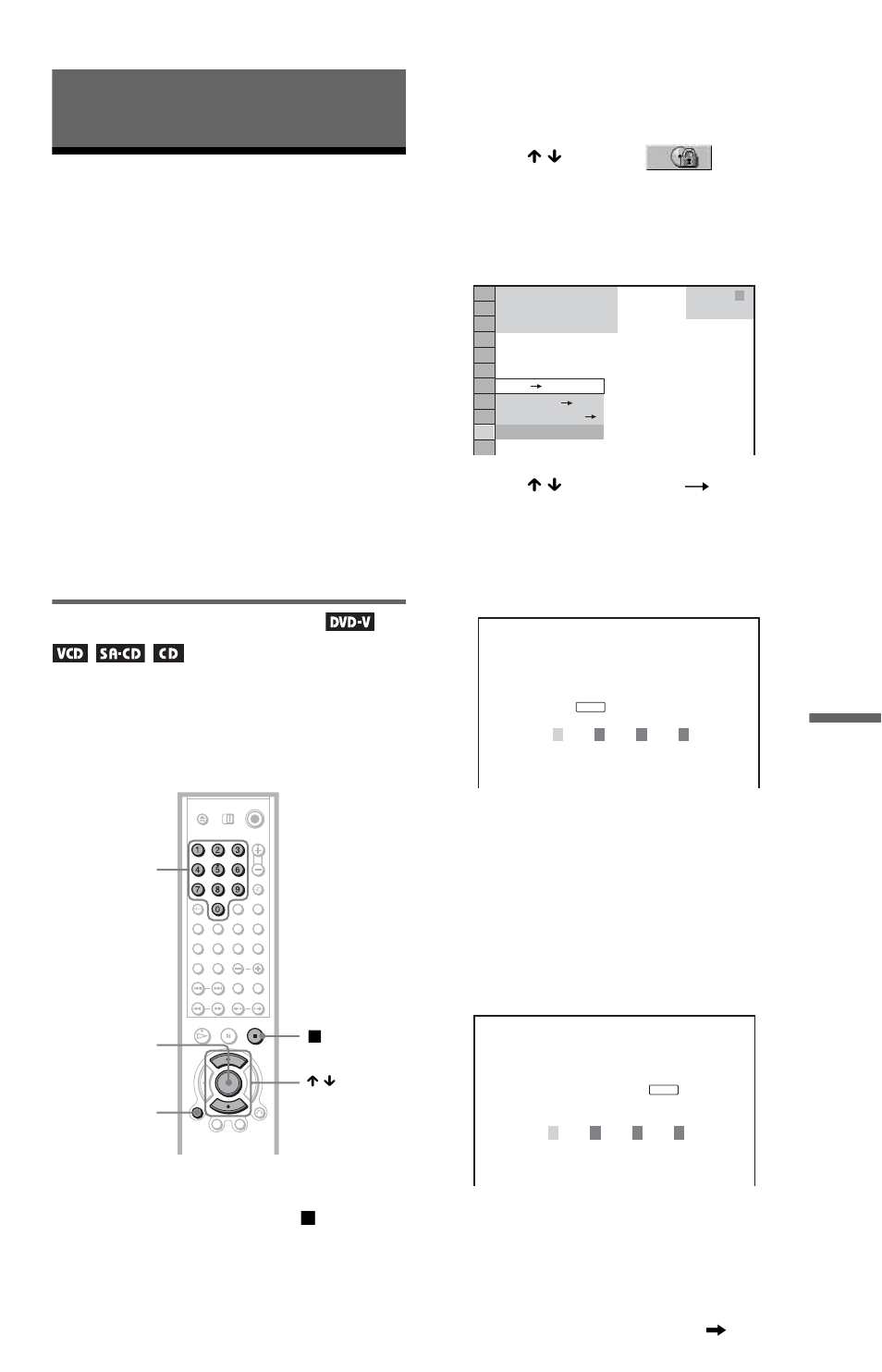 Using various additional functions, Locking discs, Custom parental control, parental control) | Custom parental control | Sony DVP-LS785V  EN User Manual | Page 73 / 104