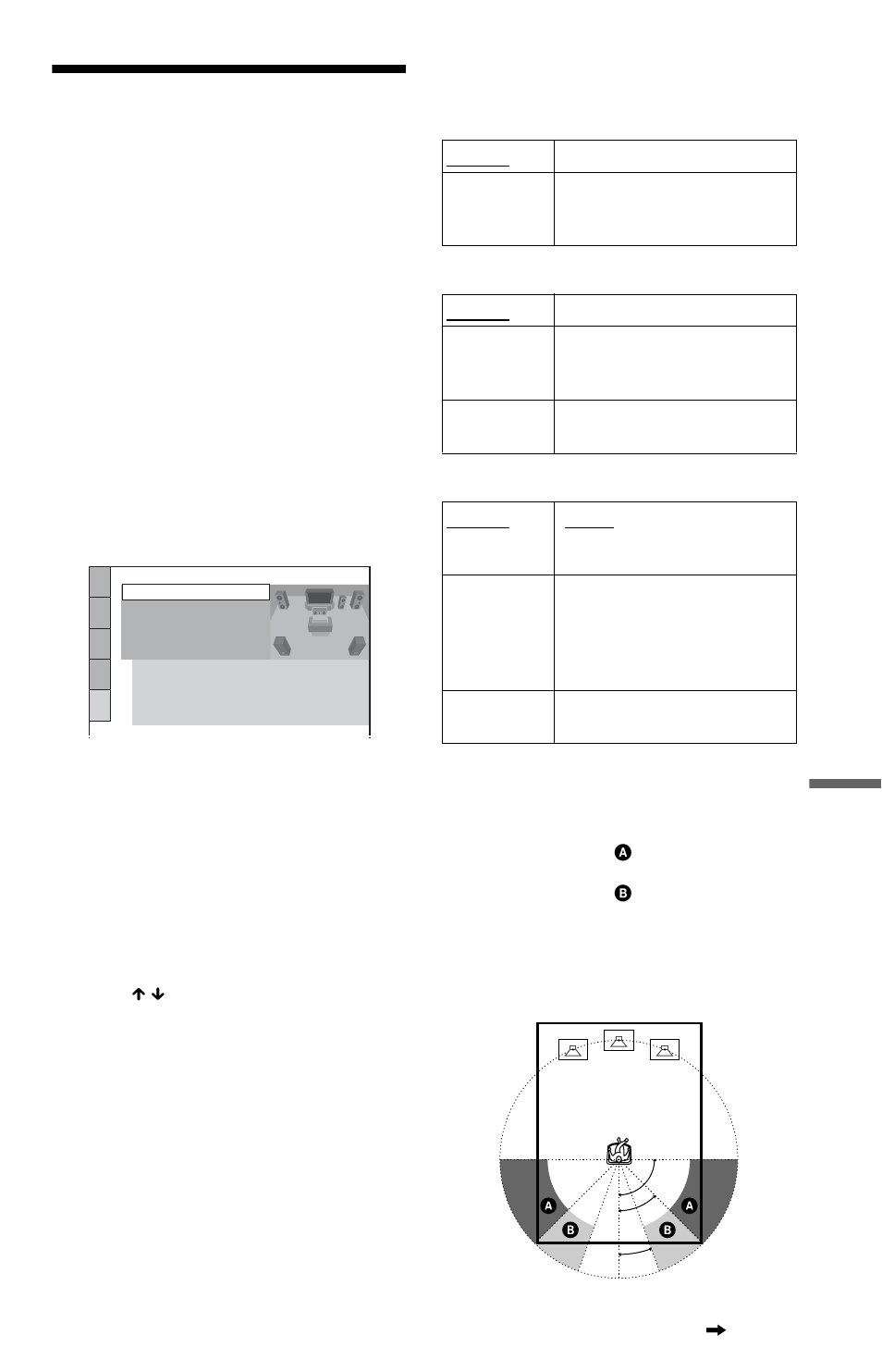 Settings for the speakers (speaker setup), Settings for the speakers, Speaker setup) | Sony DVP-LS785V  EN User Manual | Page 87 / 104