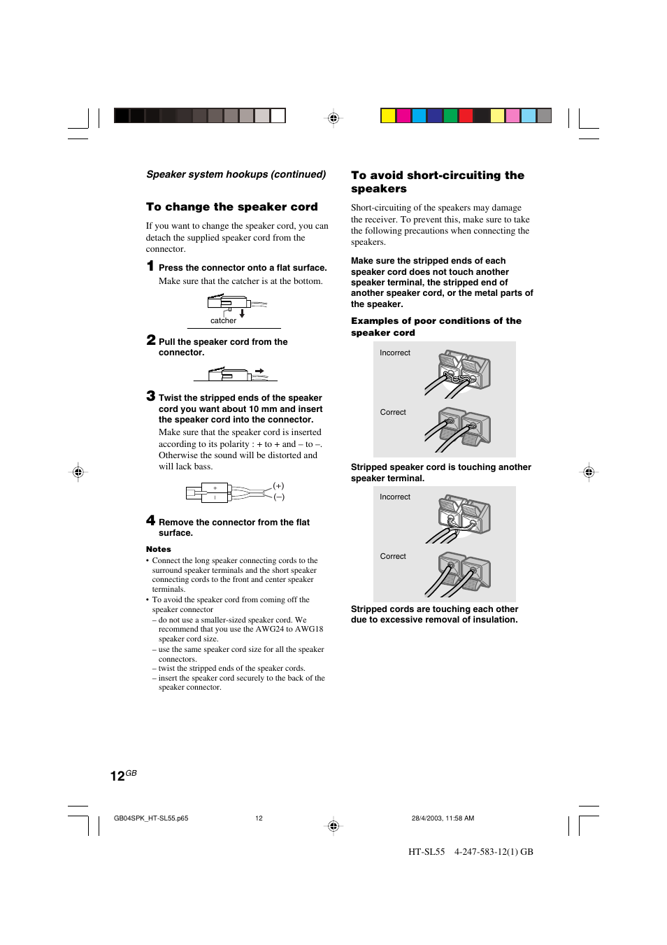 Sony HT-SL40 User Manual | Page 12 / 44