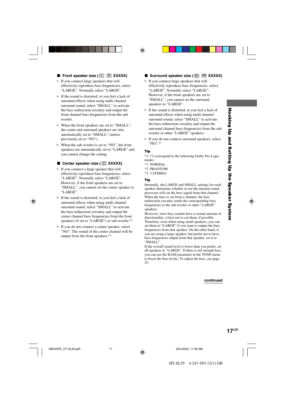 Sony HT-SL40 User Manual | Page 17 / 44