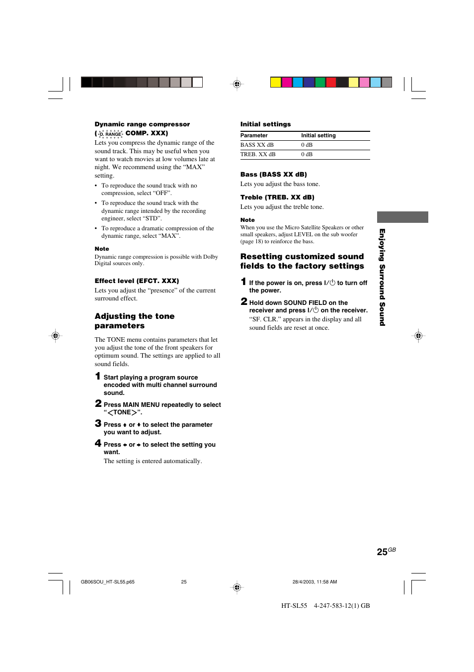 Sony HT-SL40 User Manual | Page 25 / 44