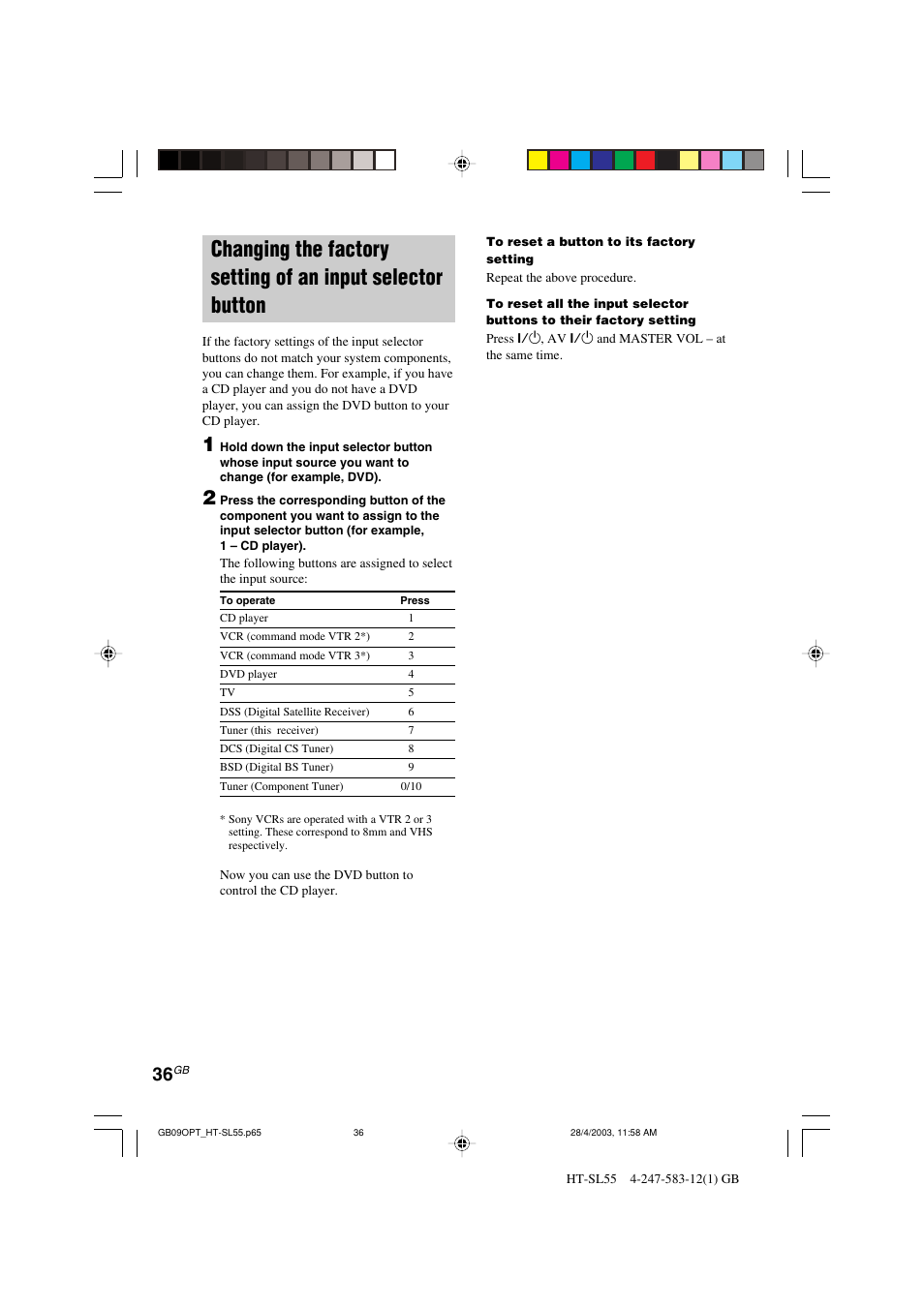 Sony HT-SL40 User Manual | Page 36 / 44