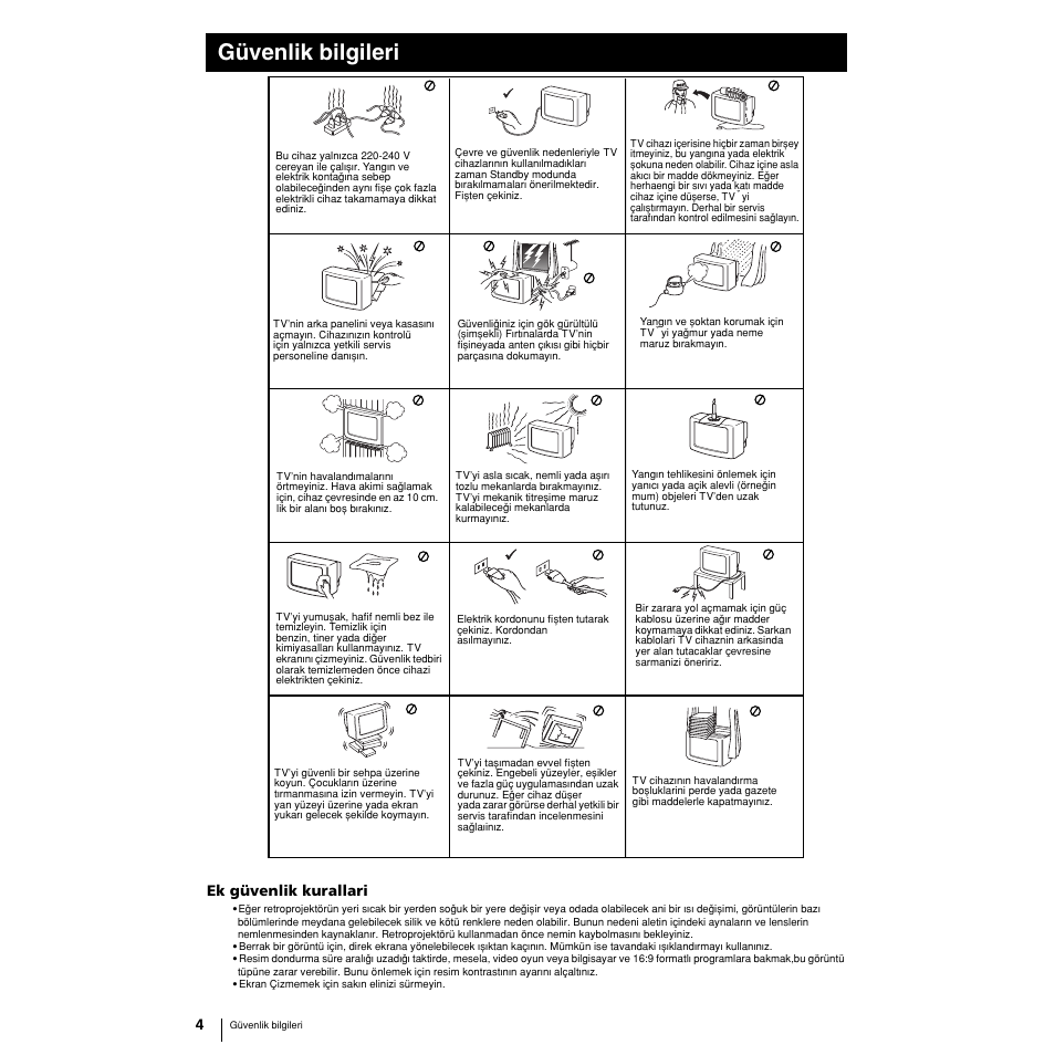 Güvenlik bilgileri | Sony KP-51PS2 User Manual | Page 200 / 229