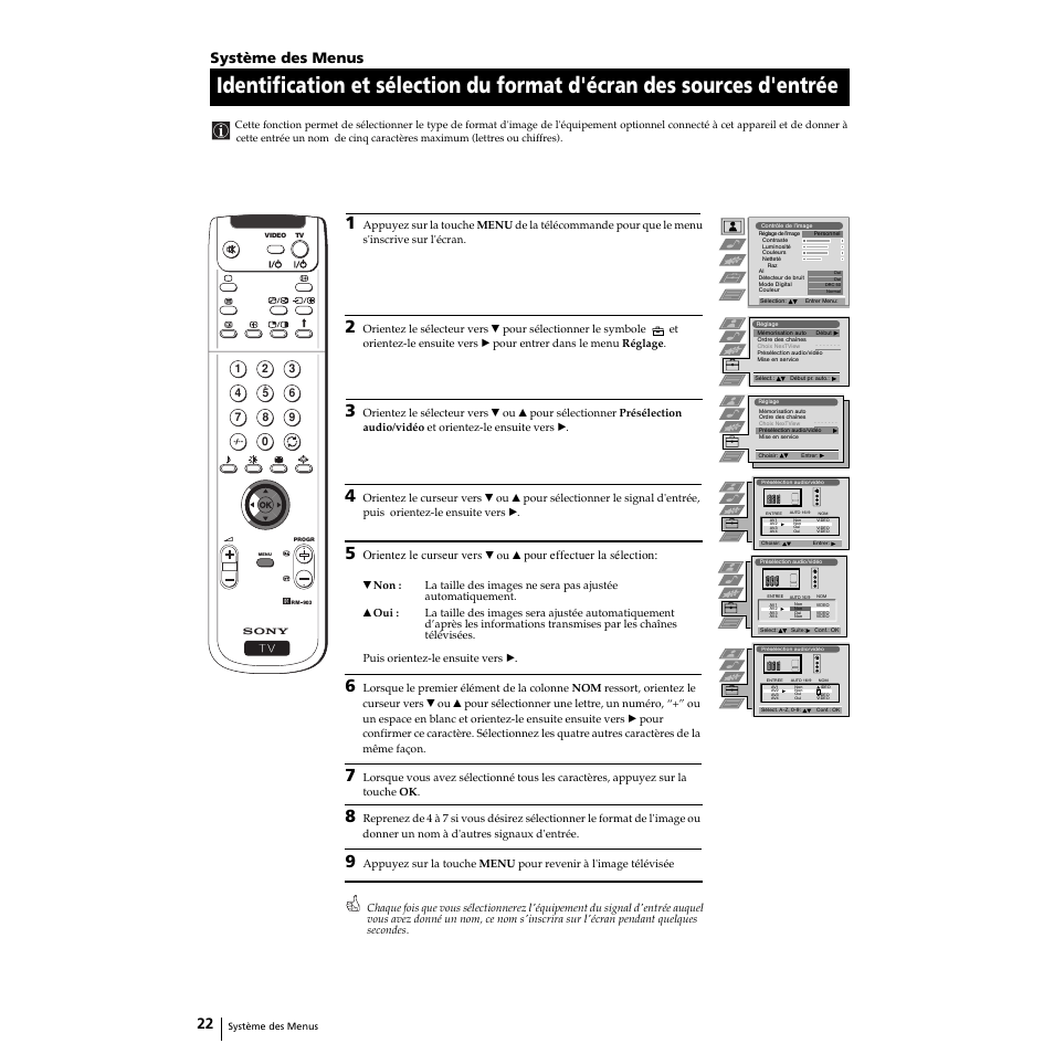 Système des menus, Orientez le curseur vers, Pour effectuer la sélection | Sony KP-51PS2 User Manual | Page 54 / 229