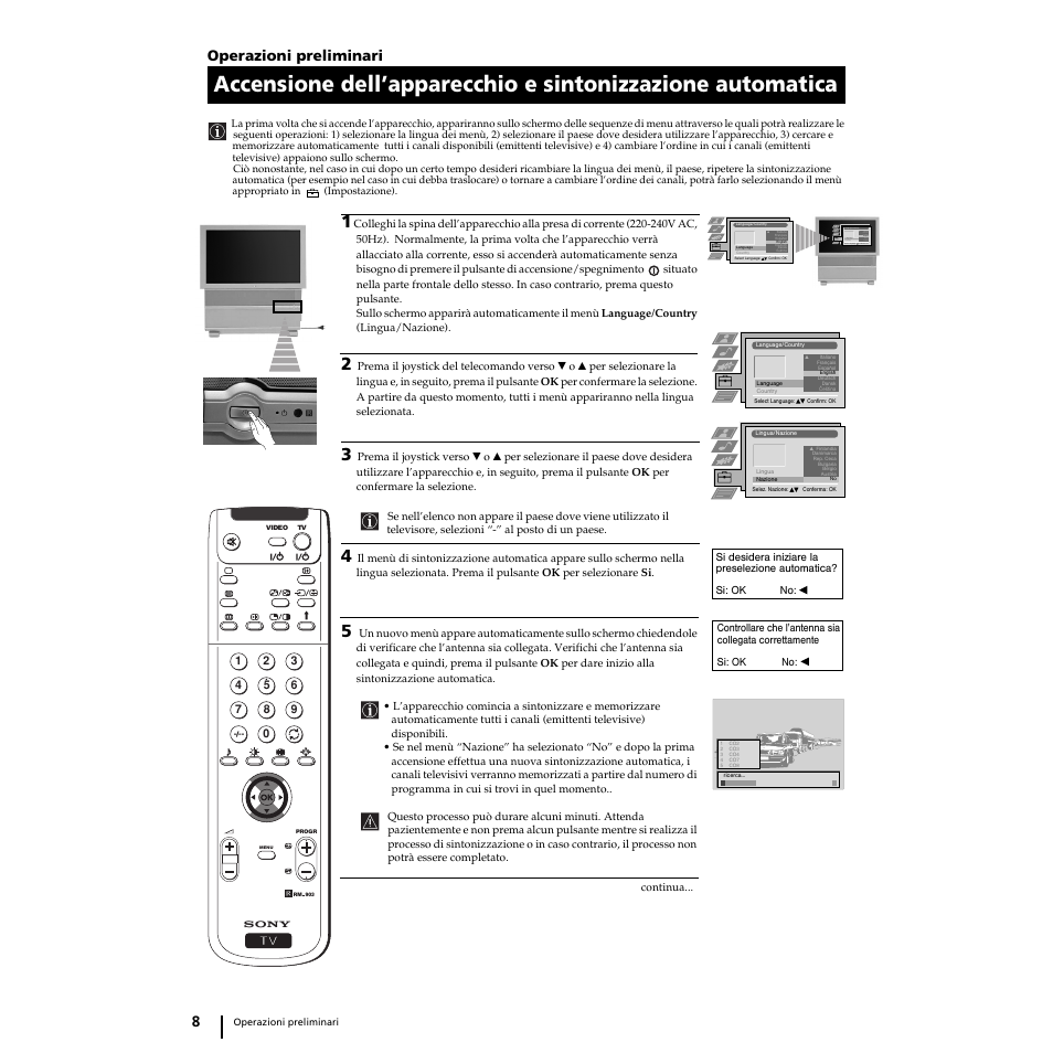 8operazioni preliminari | Sony KP-51PS2 User Manual | Page 76 / 229