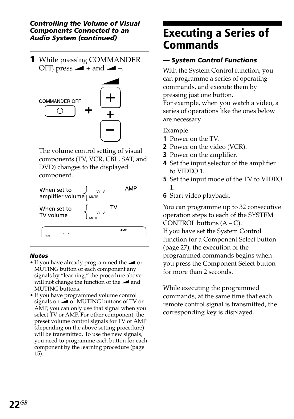Executing a series of commands | Sony RM-AV2500T User Manual | Page 22 / 140