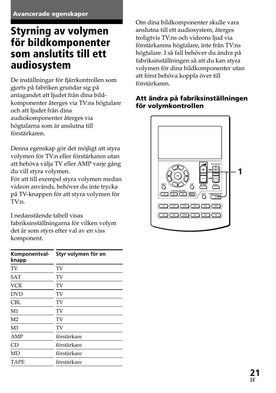 Avancerade egenskaper | Sony RM-AV2500T User Manual | Page 89 / 140