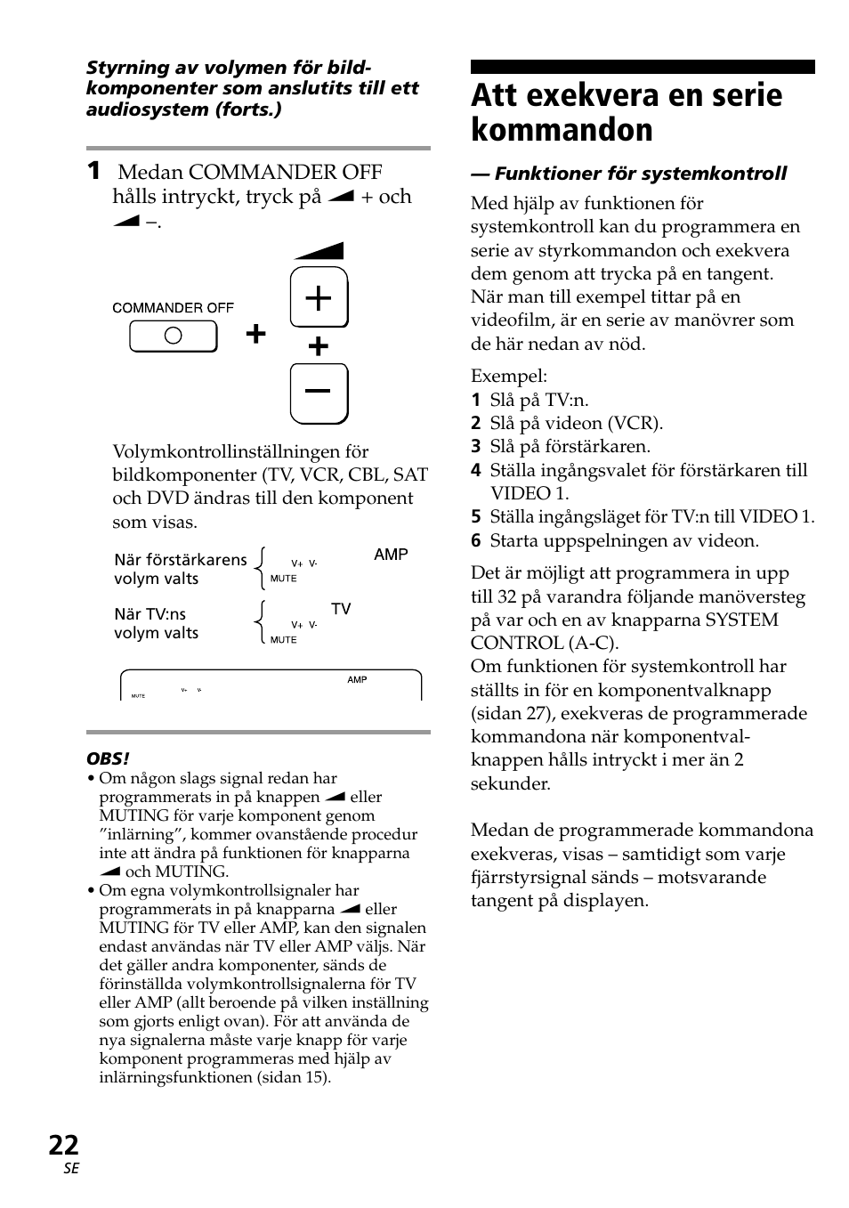 Att exekvera en serie kommandon | Sony RM-AV2500T User Manual | Page 90 / 140