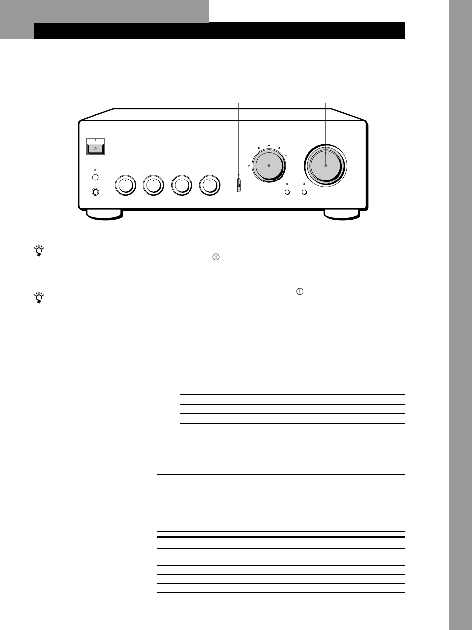 Operaciones básicas, Escucha de música, Operaciones básicas 7 | Ponga tape monitor en source, Ponga en reproducción la fuente de programa, Para escuchar a través de auriculares, Para escuchar directamente la señal de entrada, Nota, Presione o gire para, Para escuchar | Sony TA-FA30ES User Manual | Page 27 / 44