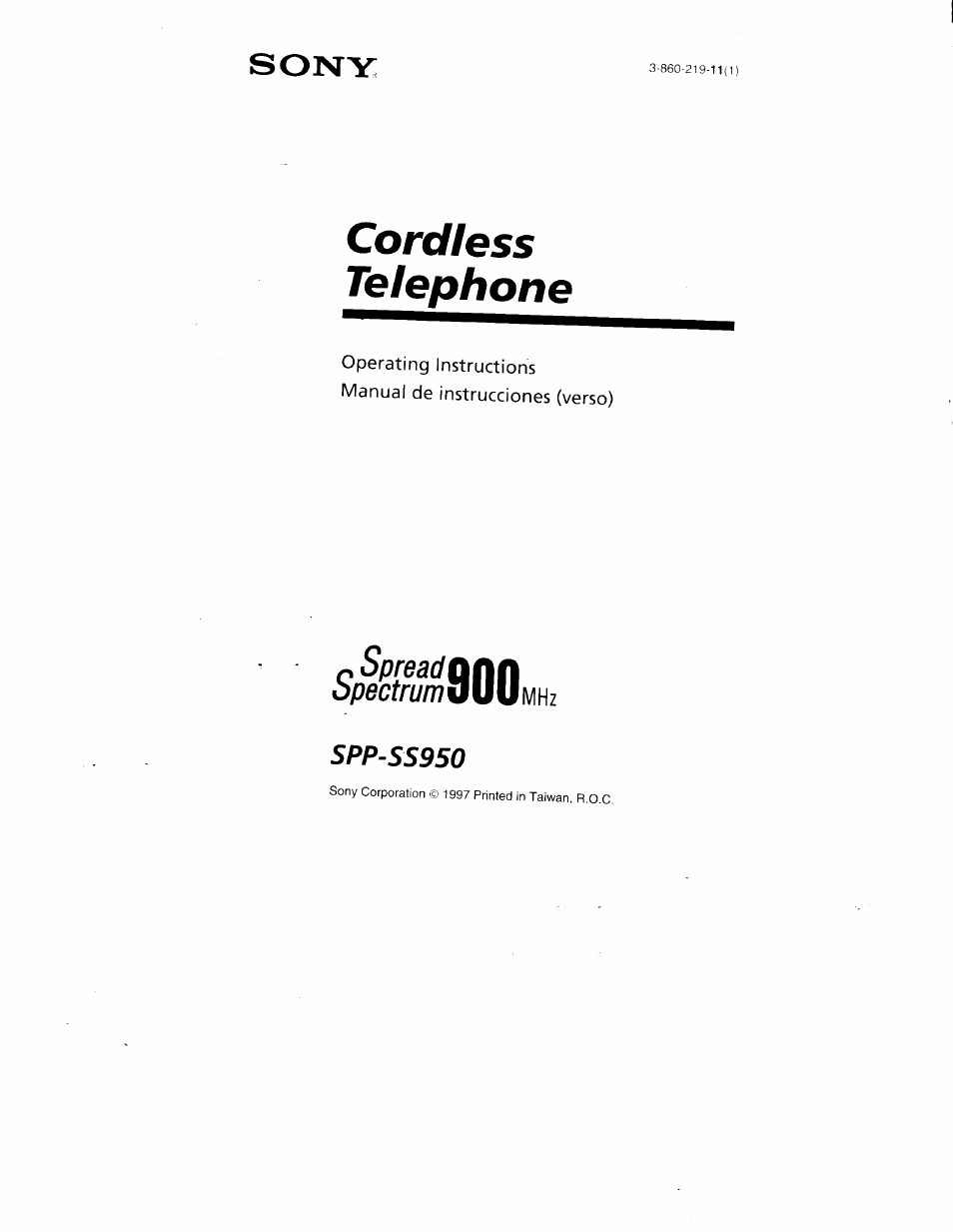 Sony SPP-SS950 User Manual | 16 pages