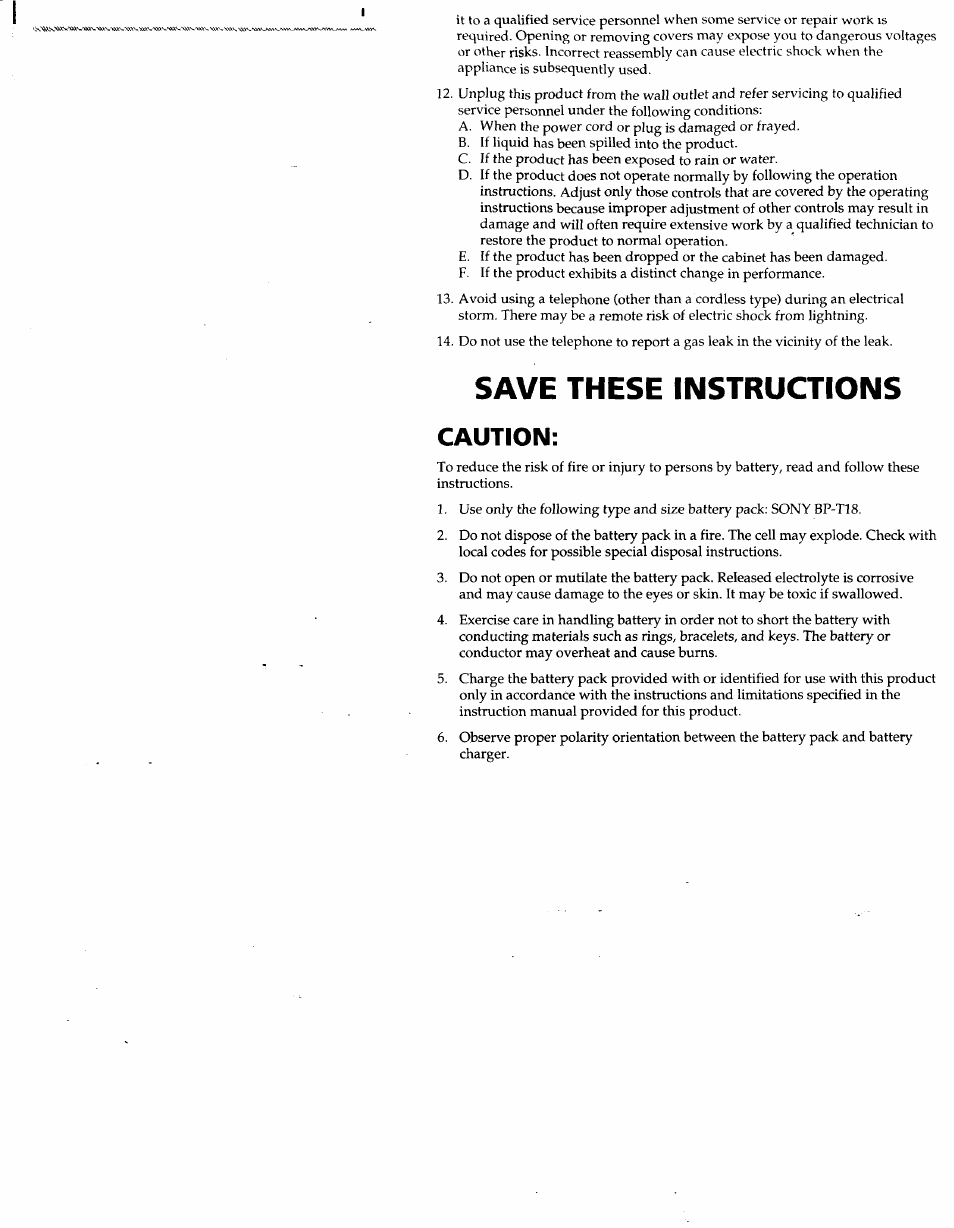 Save these instructions, Caution | Sony SPP-SS950 User Manual | Page 4 / 16