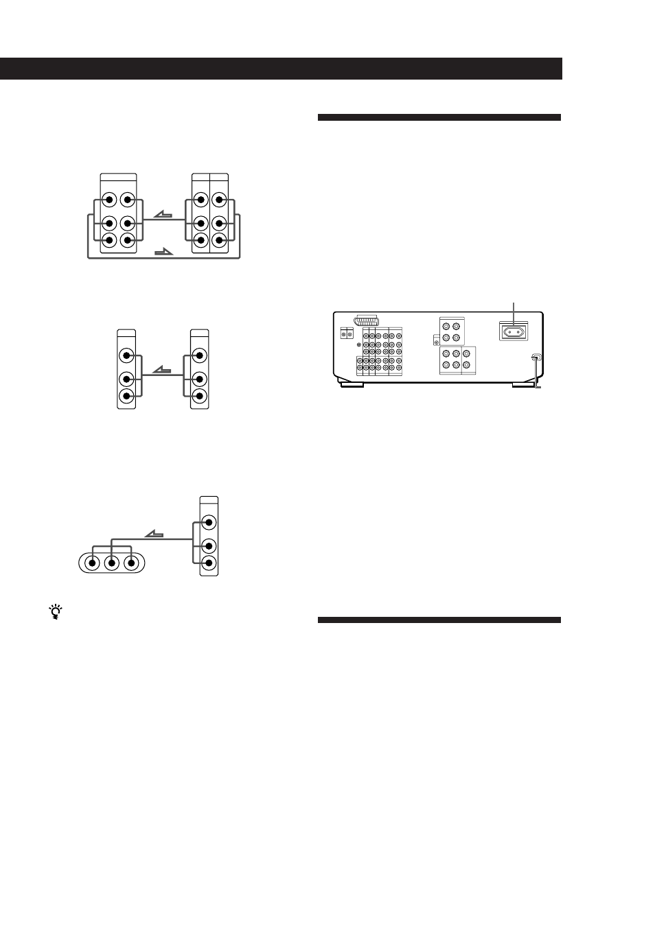 Ac hookups, Before you use your amplifier, Getting started | Where do i go next, Connecting the mains lead, Vcr (via the video 1 jacks), Ld player video camera recorder/video game, If you have a canal+ tuner | Sony TA-VE800G User Manual | Page 11 / 181