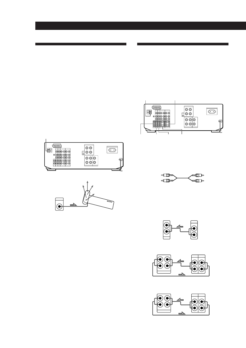 Raccordement du répéteur ir, Raccordement d’appareils audio, Préparatifs | Aperçu, Raccordements, Remarques | Sony TA-VE800G User Manual | Page 53 / 181