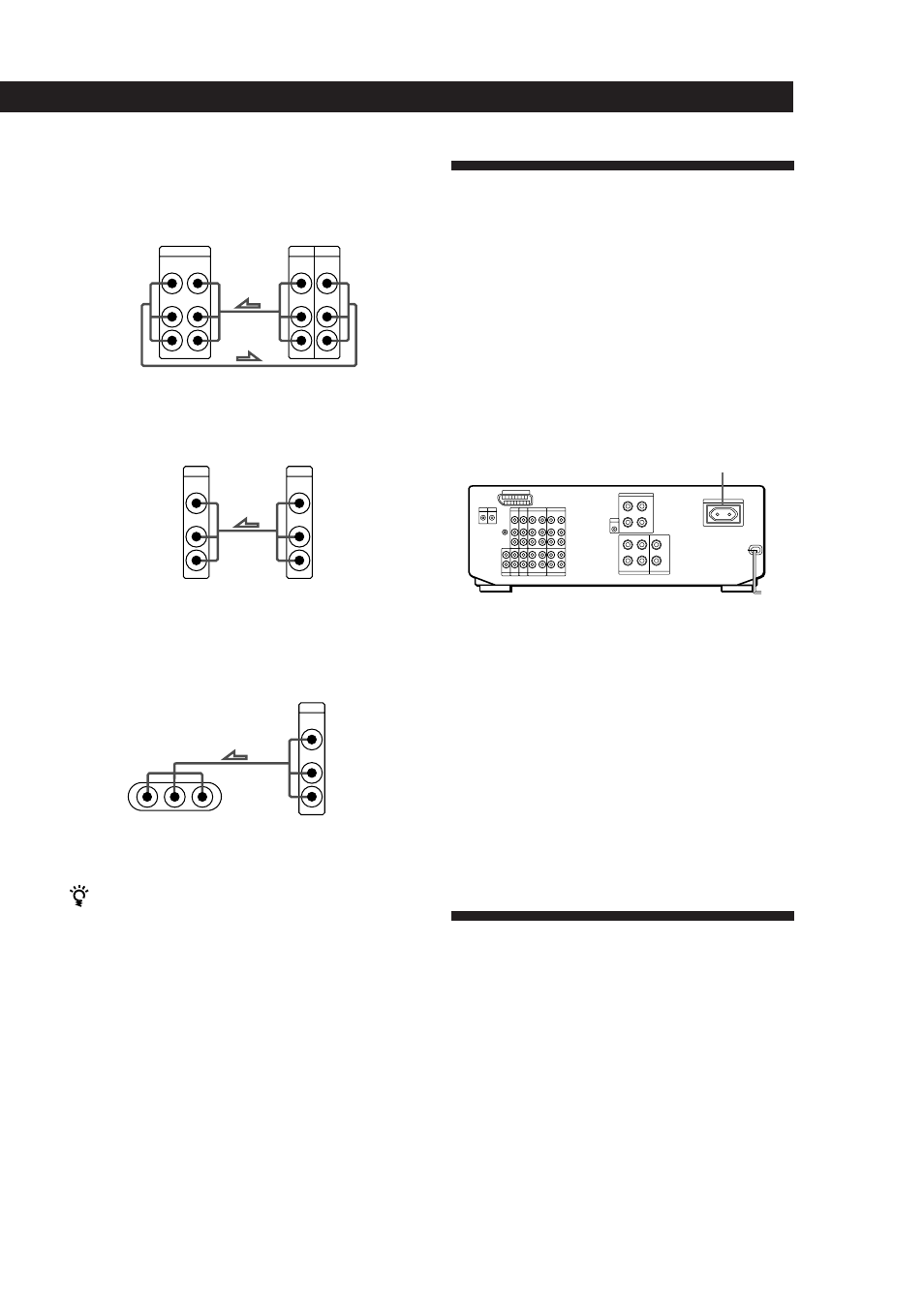 Raccordement au courant secteur, Avant d’utiliser l’amplificateur, Préparatifs | Branchement du cordon d’alimentation secteur, Que faire ensuite, Magnétoscope (via les prises video 1), Lecteur ld camescope/console de jeux, Si vous avez un tuner canal | Sony TA-VE800G User Manual | Page 56 / 181