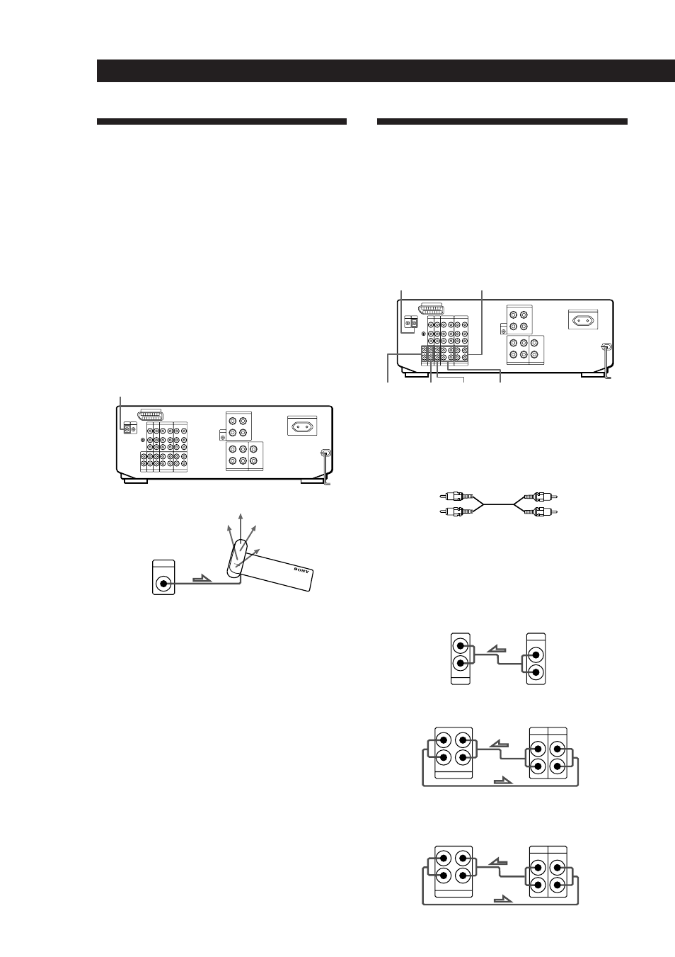 Conexión del repetidor de ir, Conexión de componentes de audio, Preparativos | Descripción general, Conexiones, Notas | Sony TA-VE800G User Manual | Page 98 / 181